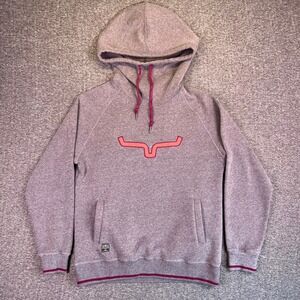 Kimes Ranch Sweatshirt Women M Heather Gray Hoodie Long Sleeve Western Cowl Neck